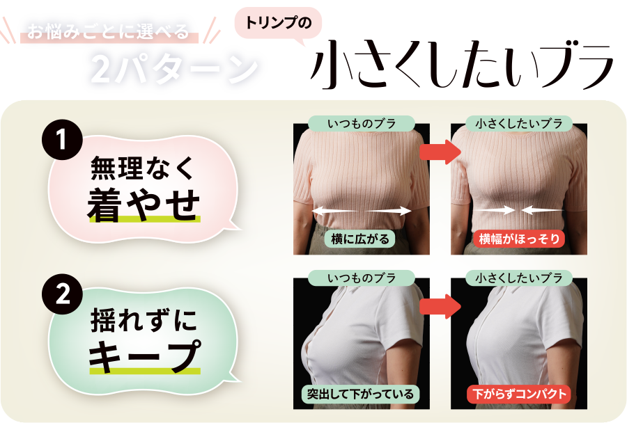お悩みごとに選べるトリンプの小さくしたいブラ