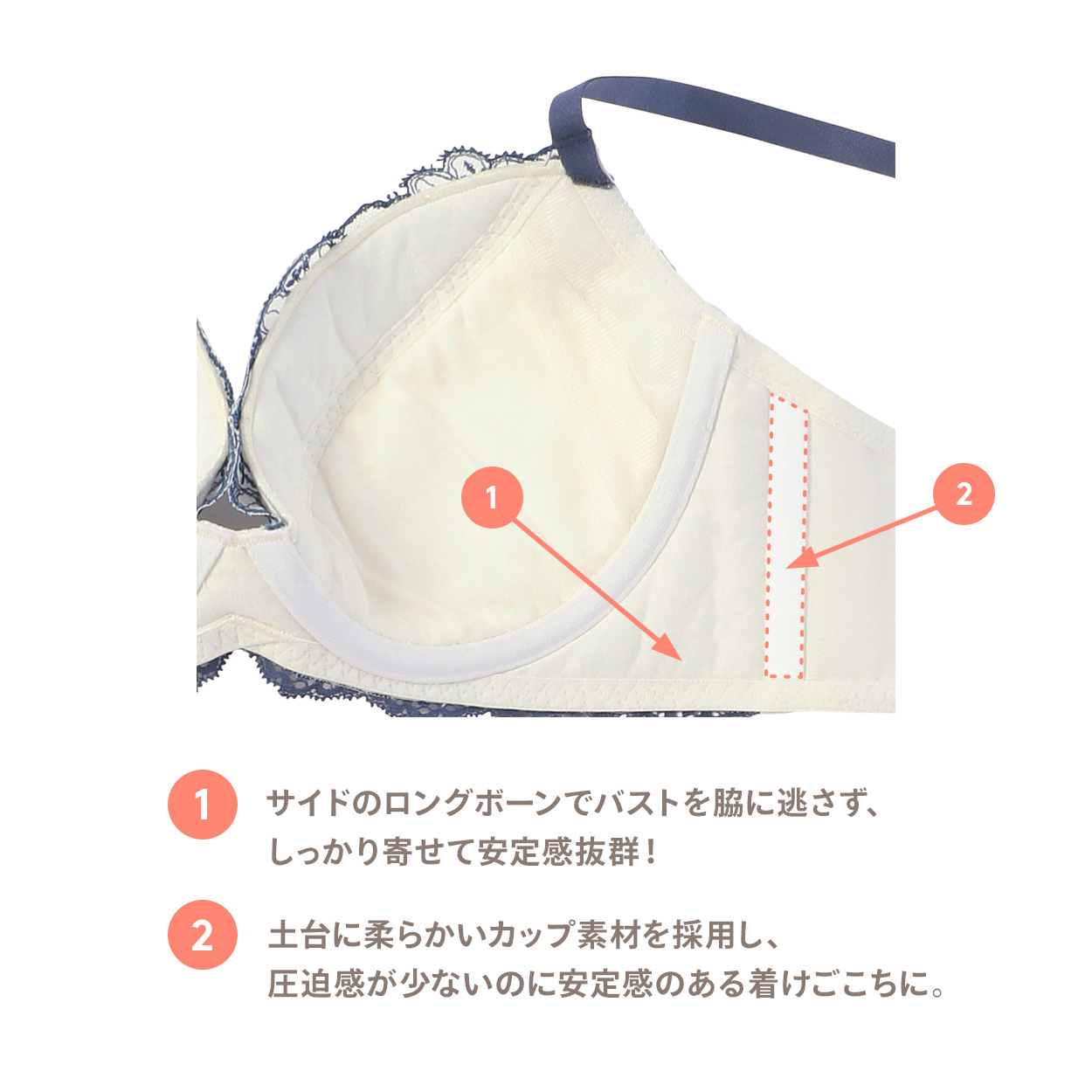 Daily Plus 脇高ブラ ブラ＆ショーツセット ボタニカルモザイク